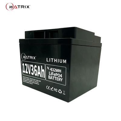 Batterie 12V 36Ah Lifepo4 LFP für 208VAC-/240VAC-UPS Notstrom-Beleuchtung